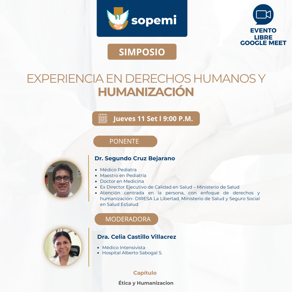 Flyer del Simposio Experiencia en Derechos Humanos y Humanización